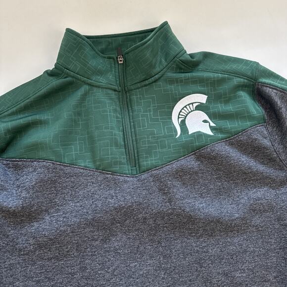 Colosseum Michigan State Spartans 1/4 Zip Pullover Men‎ XL Embroidered - Picture 2 of 10